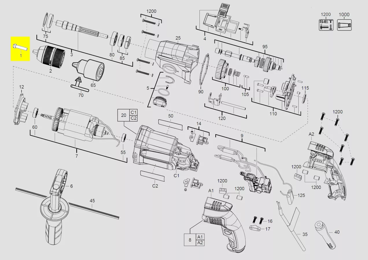 Vis fixation mandrin réf. 4931433297 AEG